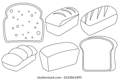 Bread Icon Set – Flat, Line Art and Isometric Styles
