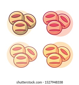 Bread icon set illustration with variant color and clean background
