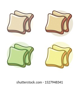 Bread icon set illustration with variant color and clean background