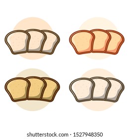 Bread icon set illustration with variant color and clean background