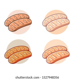 Bread icon set illustration with variant color and clean background