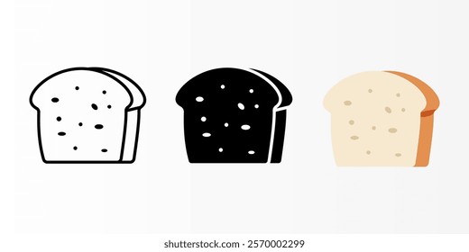 Bread icon set. bread loaf sign. for mobile concept and web design. vector illustration on white background