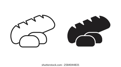 Bread icon set in thin line. vector illustrations for web