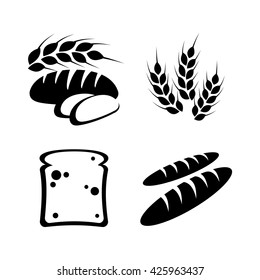 Bread icon set vector 