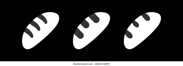 Bread icon. Set vector bread icons.