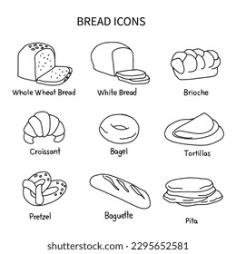 Bread icon set vector illustration	