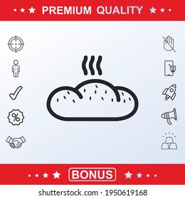 Bread icon, sign, vector set, outline illustration concept. Extra vector elements for your design