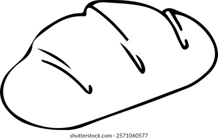 The bread icon. Simple graphic design in 2D format. A template highlighted on a white background.