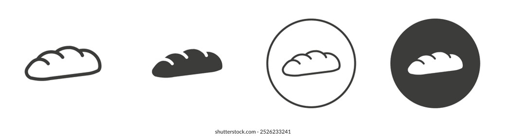 Bread icon Simple outline vector logo