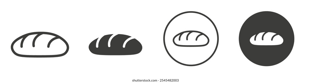 Bread icon Simple outline vector logo