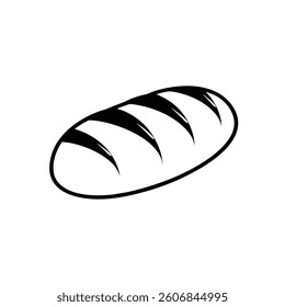 Bread icon Simple outline vector. Loaf vector illustration. Bakery symbol. Grocery logo. Baguette sign. Couple of breads laying one on other pictogram. Simple wheat loaf silhouette outline