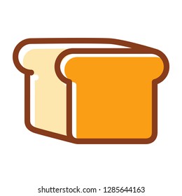Bread icon. Single high quality bread related icon. Isolated bread symbols in white background. 