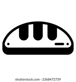 Bread icon in solid line style. Vector illustration, suitable for logo, web, graphic design, illustration, sticker, books, etc