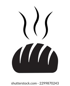 Icono de pan, símbolo de pan, ilustración vectorial en blanco y negro