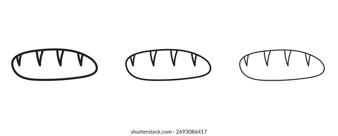 Símbolo de icono de pan. Signo de estilo lineal para el concepto móvil