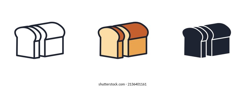 plantilla de símbolo de icono de pan para el logotipo de colección de diseño gráfico y web ilustración vectorial