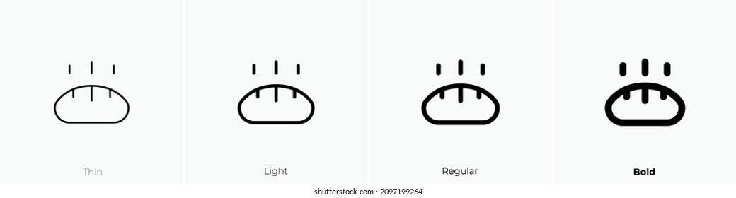bread icon. Thin, Light Regular And Bold style design isolated on white background