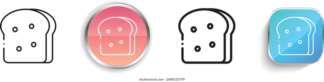 bread icon. Thin Linear, Regular and Button Style Design Isolated On White Background