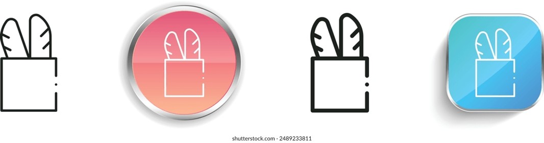 bread icon. Thin Linear, Regular and Button Style Design Isolated On White Background