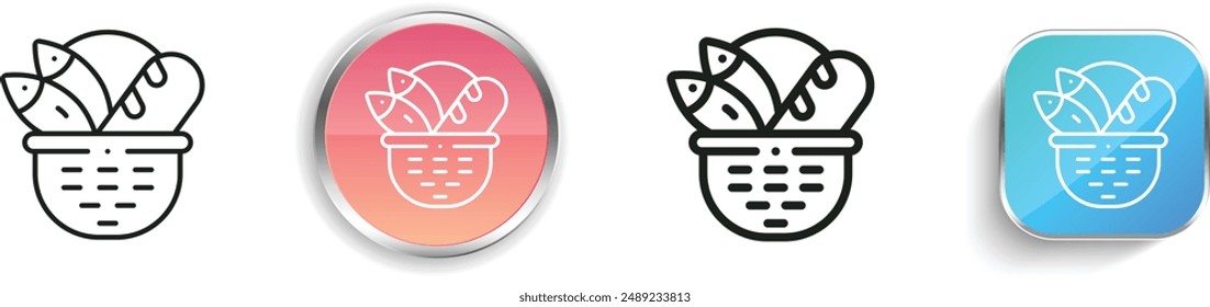 bread icon. Thin Linear, Regular and Button Style Design Isolated On White Background