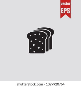 
Bread icon in trendy isolated on grey background.Vector illustration.