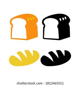 Bread icon vector collection isolated on white background.