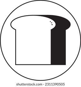 bread icon vector design template and illustration with editable stroke 