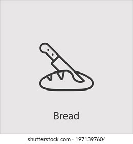 bread icon vector icon.Editable stroke.linear style sign for use web design and mobile apps,logo.Symbol illustration.Pixel vector graphics - Vector