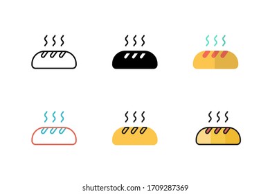 bread icon vector illustration with different style design. isolated on white background