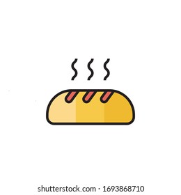 bread icon vector illustration filled outline style design. isolated on white background