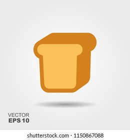 Bread icon vector illustration. Flat illustration with shadow