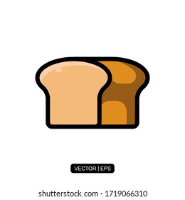 Icono de pan Ilustración vectorial plantilla para muchos fines. Aislado sobre fondo blanco.