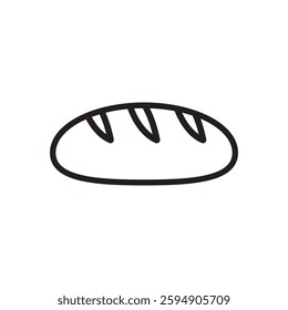 Bread icon. Vector. Line style.