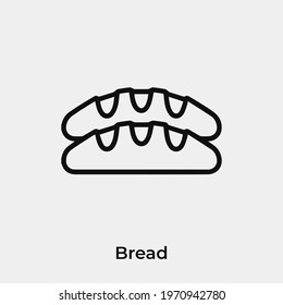 bread icon vector. Linear style sign for mobile concept and web design. bread symbol illustration. Pixel vector graphics - Vector.
