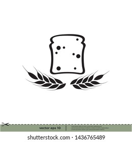 bread icon vector logo template