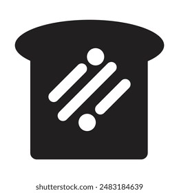 Vector del icono del pan sobre fondo blanco