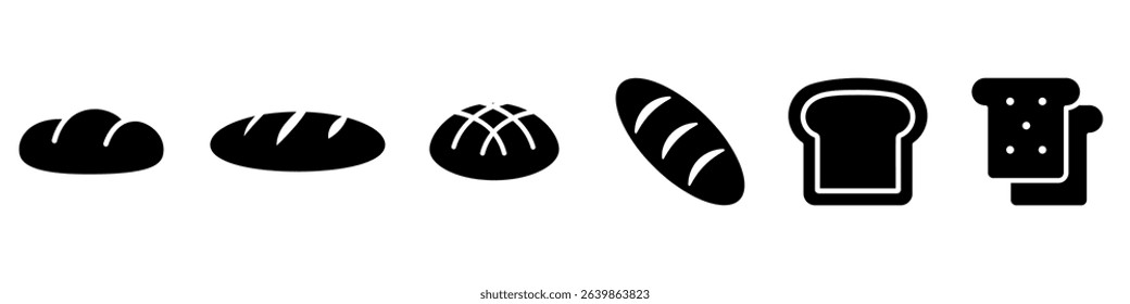 Bread icon vector set. Loaf illustration sign collection. baked goods symbol. Toast Logo. Breads web icons.