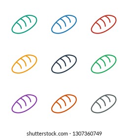 bread icon white background. Editable outline bread icon from agriculture. Trendy bread icon for web and mobile.