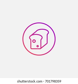 Bread  icon.gradient illustration isolated vector sign symbol