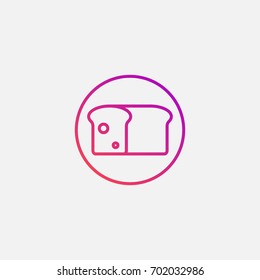 Bread icon.gradient illustration isolated vector sign symbol