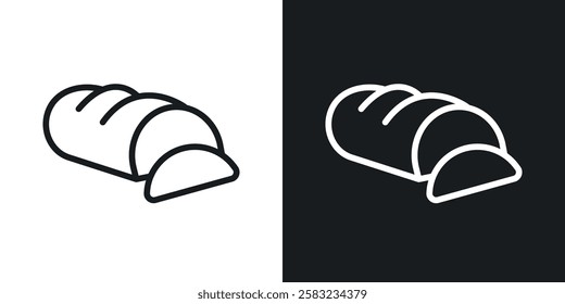 Bread icons in black and white liner strokes for web design.