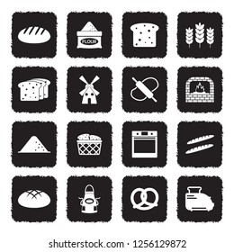 Bread Icons. Grunge Black Flat Design. Vector Illustration. 