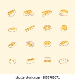 bread icons hand drawn style vector doodle design illustrations.
