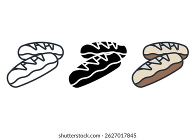 bread icons isolated on White Background. Flat style design