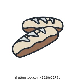 bread icons isolated on White Background. Flat style design
