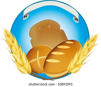 bread icons on blue background