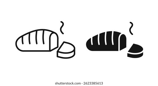 Iconos del pan en el fondo blanco para el Web