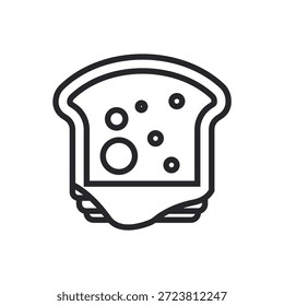 contorno de iconos de pan y estilo plano, fondo transparente