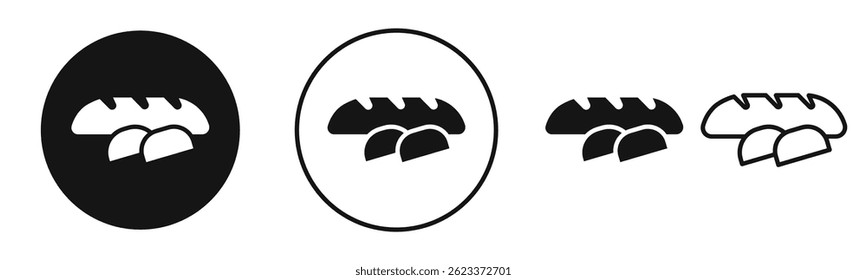 Bread icons set in solid black and stroke line style
