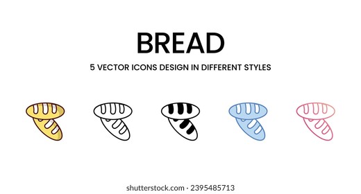 Bread Icons set. Suitable for Web Page, Mobile App, UI, UX and GUI design. Vector stock illustration.